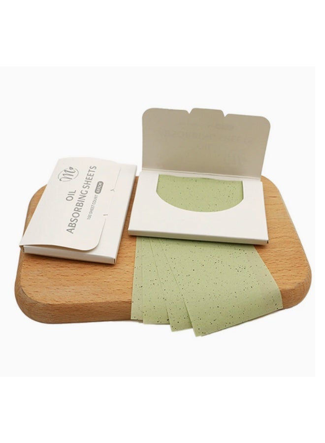 VIUAUAX Natural Face Oil Blotting Paper -Bamboo Charcoal 200 Counts, Easy Dispensing Oil Absorbing Sheets, Premium Handy Facial Blotting Papers - Face Skin Care or Beauty Make Up Must Have (White-Green Tea) - Image 1